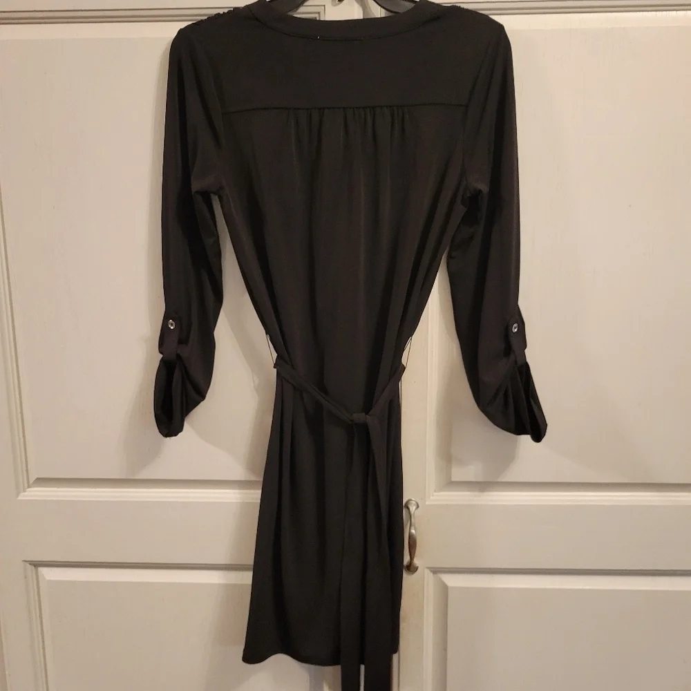 Michael Kors Chain Lace-up Belted Shirt Dress